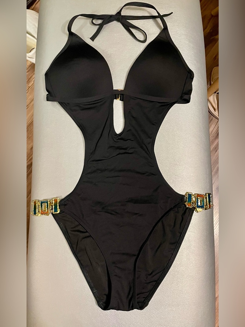 Victoria’s Secret Black Cutout One-Piece Swimsuit M